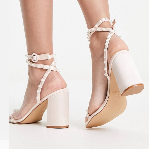 Be mine blush pink sandals with pearl - Picture 3 of 3